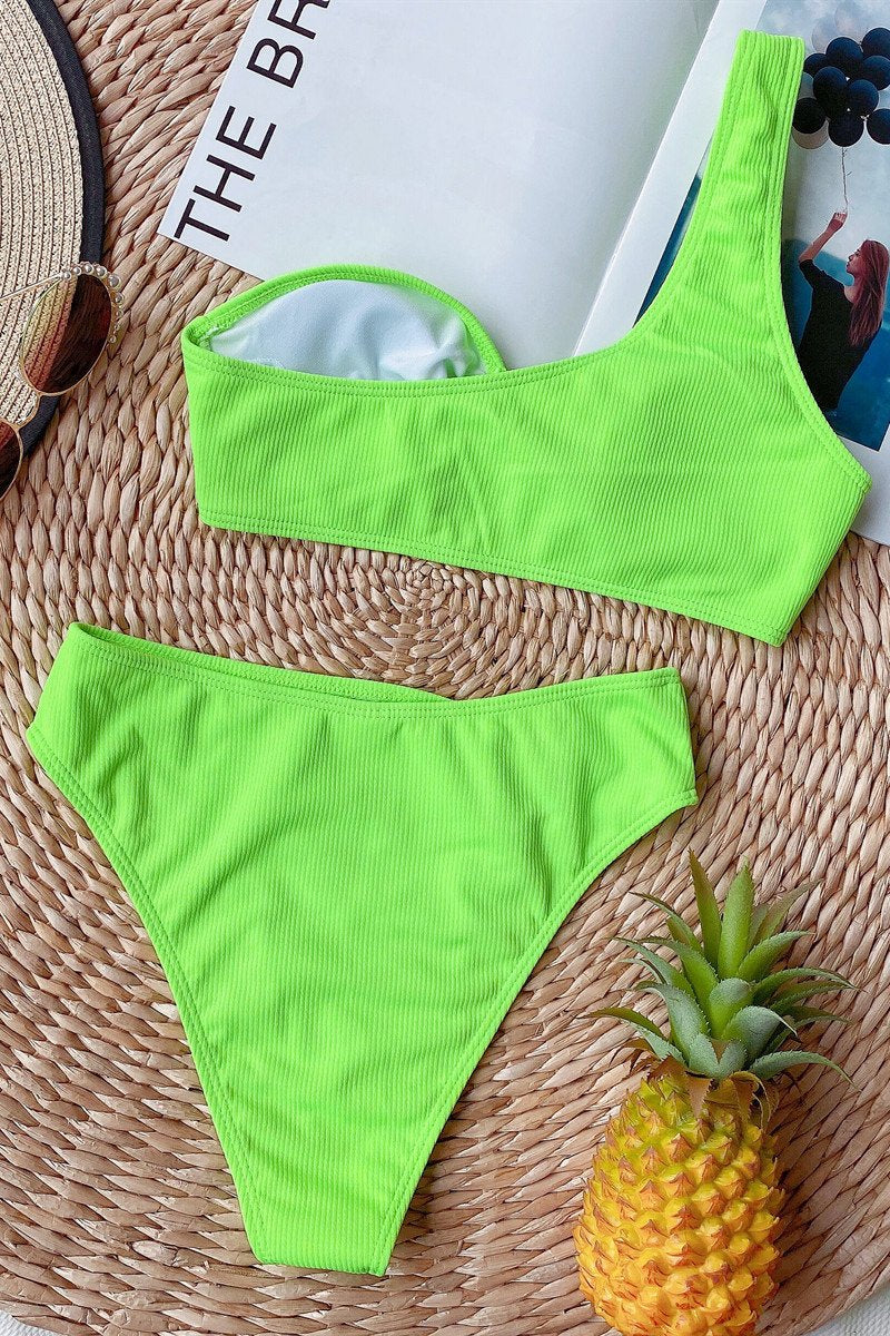 Concepción® | Bikini a vita alta con coppa monospalla