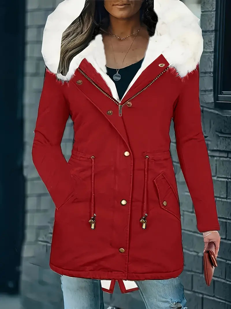 Zoraida® | Cappotto parka con bordi morbidi e cappuccio