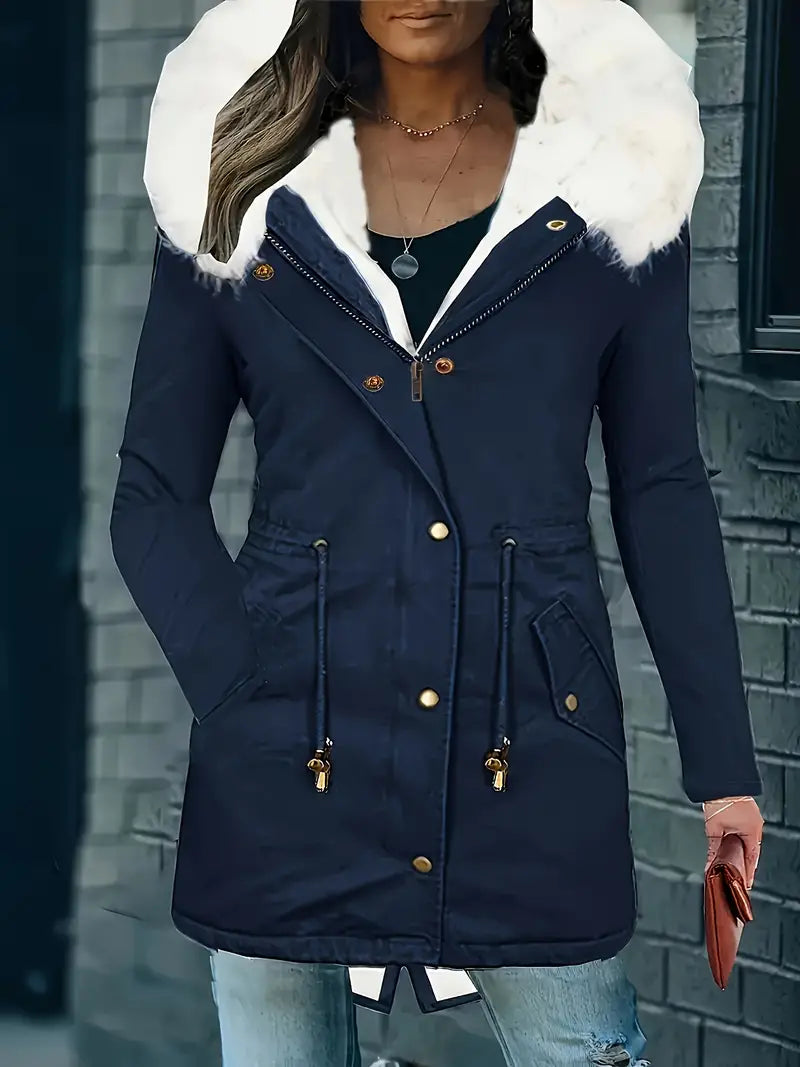 Zoraida® | Cappotto parka con bordi morbidi e cappuccio