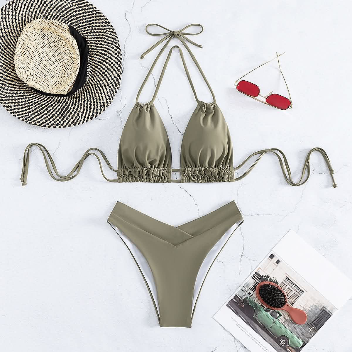 Talia® | Bikini allacciato al collo con fiocco